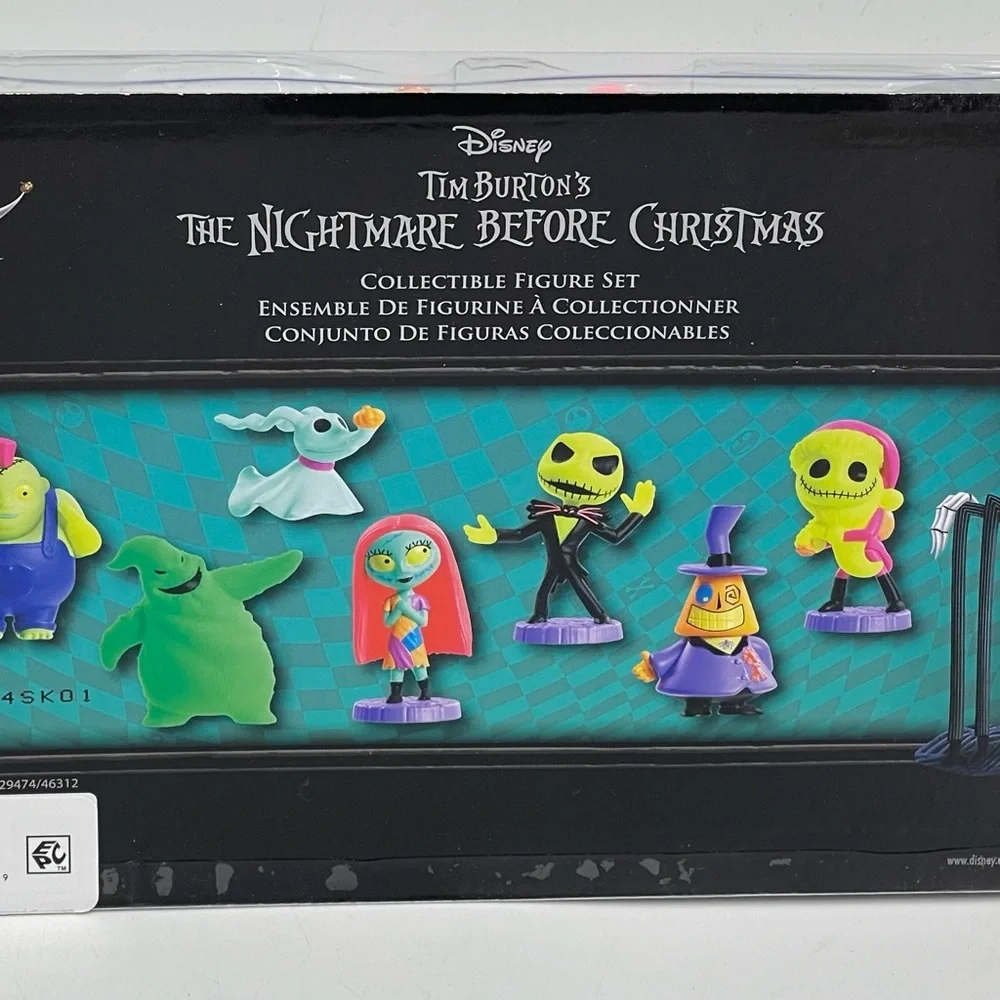 Tim Burtons The Nightmare Before Christmas Neon‎ 7pc Collectible Figure Set NEW